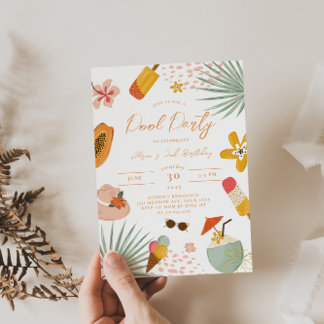 Invitation d'anniversaire d'été à la fête à la pis