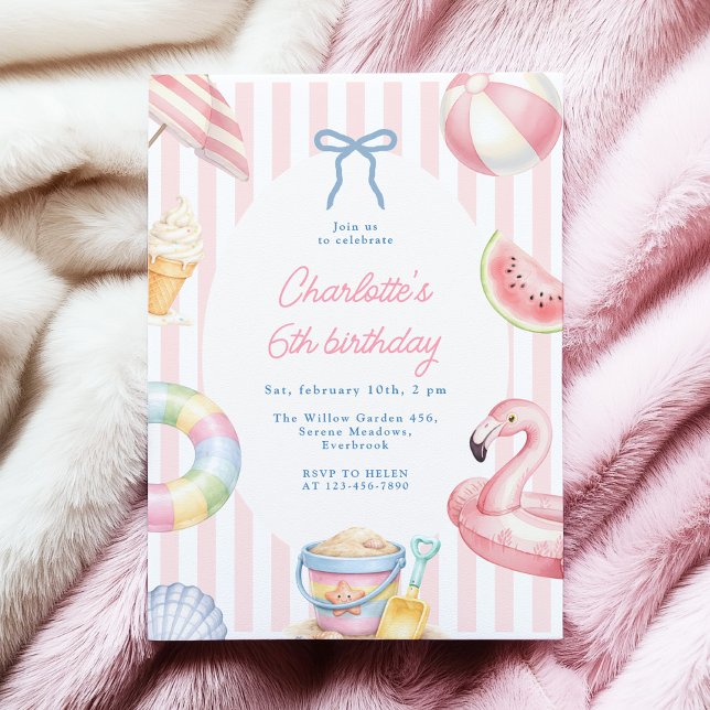 Invitation d'anniversaire d'été Coquette (Créateur téléchargé)