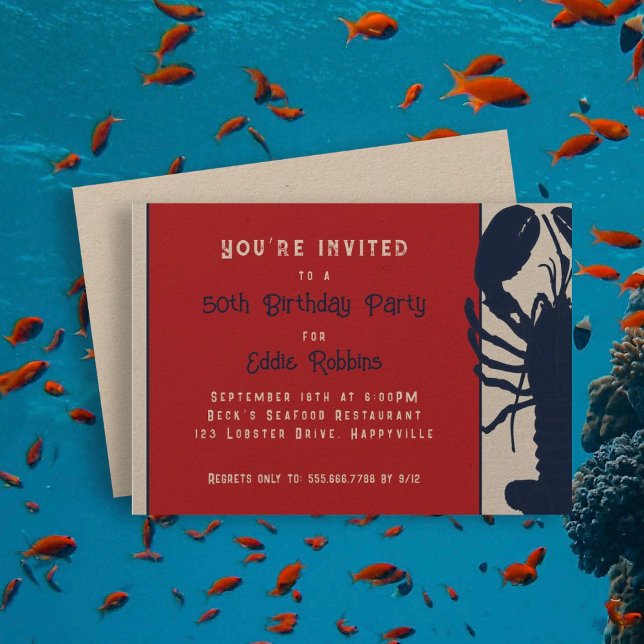 Invitation d'anniversaire d'été pour homard (Créateur téléchargé)