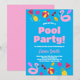 Invitation d'anniversaire d'été pour une fête au b
