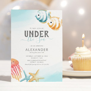 Invitation d'anniversaire d'été sous la mer