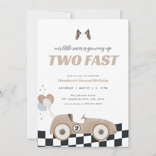 Invitation d'anniversaire deux ans de voiture de c