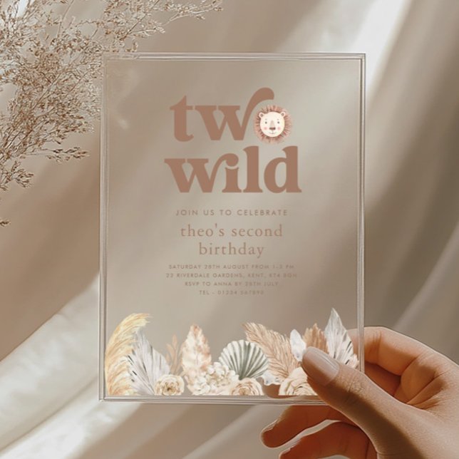 Invitation d'anniversaire Deux Feuilles Rétro Neut (Zazzle Two Wild Retro Neutral Leaves Birthday Invitation)