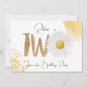 Invitation d'anniversaire deuxième à l'aquarelle d
