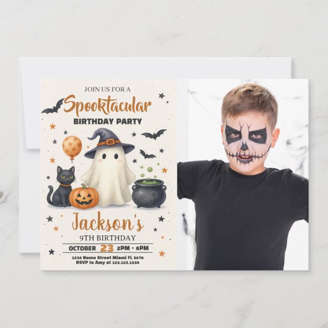 Invitation d'anniversaire d'Halloween (Devant)