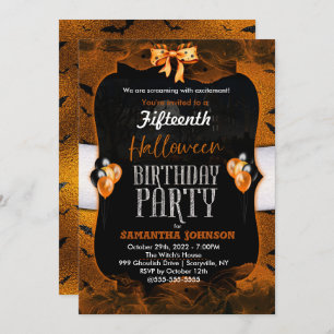 Invitation d'anniversaire d'Halloween avec chauves