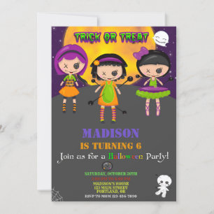 Invitation d'anniversaire d'Halloween Costume pour