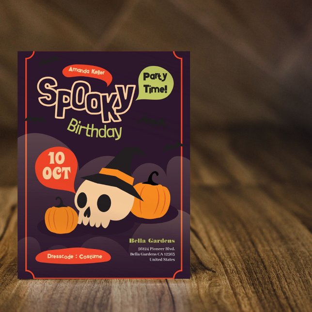 Invitation d'anniversaire d'Halloween éffrayant (Créateur téléchargé)