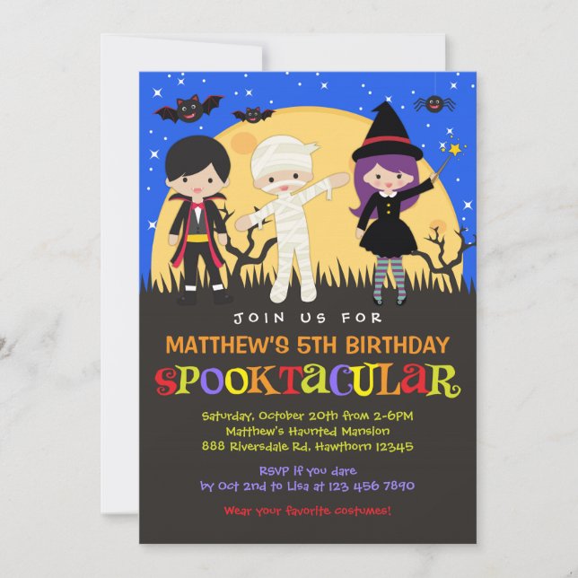 Invitation d'anniversaire d'Halloween / Invitation (Devant)