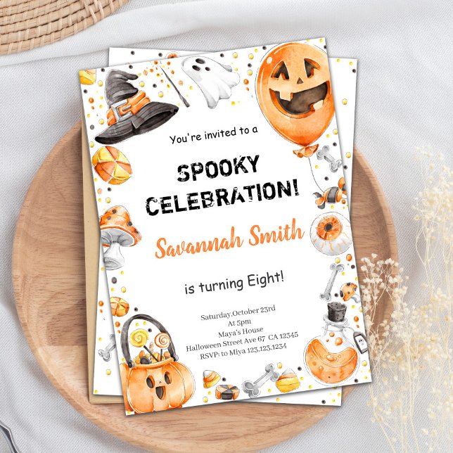 Invitation d'anniversaire d'Halloween modifiable (Halloween Birthday Invitations)
