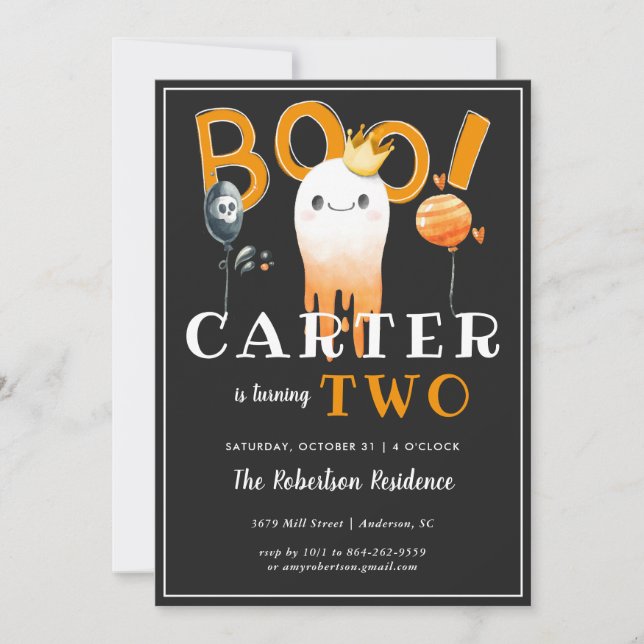 Invitation d'anniversaire d'Halloween pour enfants (Devant)