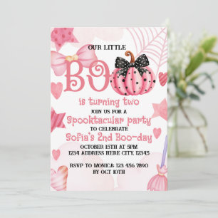 Invitation d'anniversaire d'Halloween rose