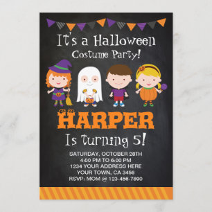 Invitation d'anniversaire d'Halloween, soirée cost