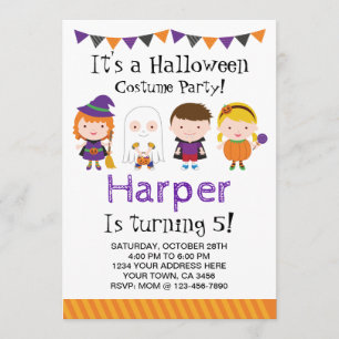 Invitation d'anniversaire d'Halloween, soirée cost