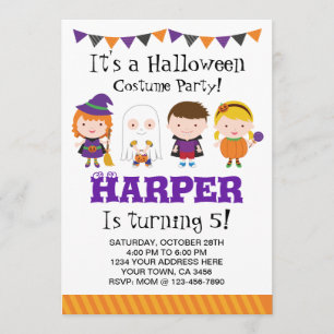 Invitation d'anniversaire d'Halloween, soirée cost