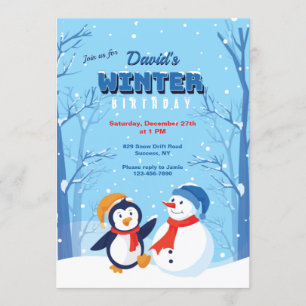 Invitation d'anniversaire d'hiver