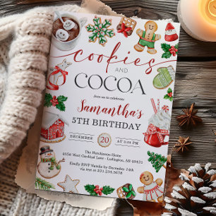 Invitation d'anniversaire d'hiver Cookies et Cocoa