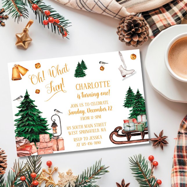 Invitation d'anniversaire d'hiver de vacances d'un (Créateur téléchargé)