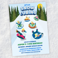 Invitation d'anniversaire d'hiver pour la descente