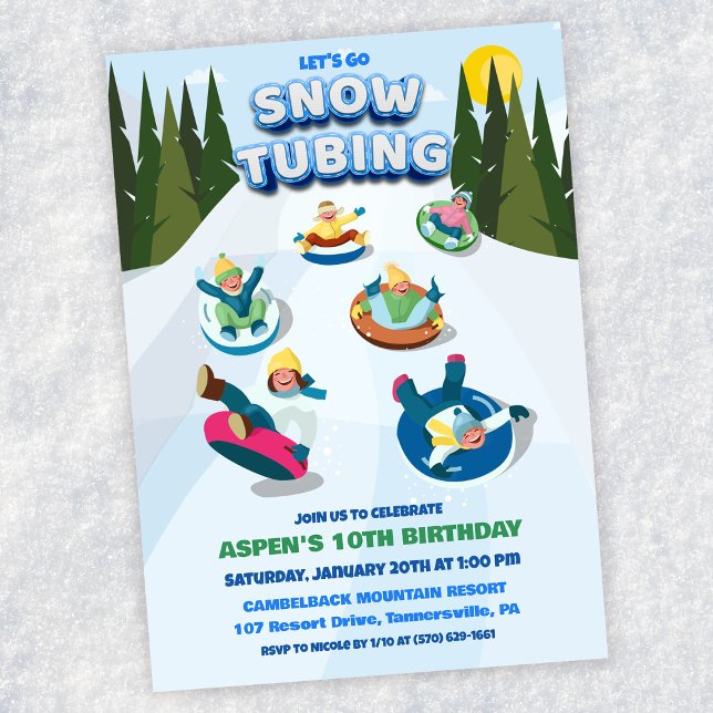 Invitation d'anniversaire d'hiver pour la descente (Créateur téléchargé)