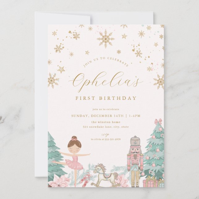 Invitation d'anniversaire d'hiver pour le ballet C (Devant)