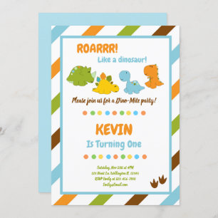 Invitation d'anniversaire Dino-Mite Dinosaur