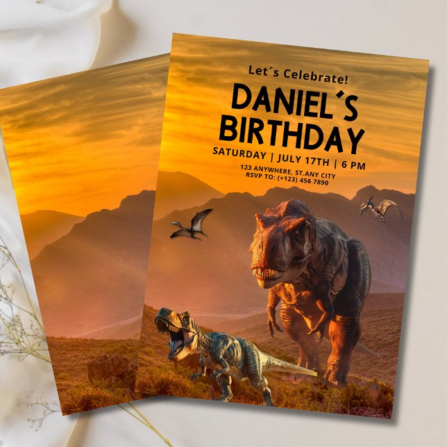 Invitation d'anniversaire dinosaure, Anniversaire  (Créateur téléchargé)