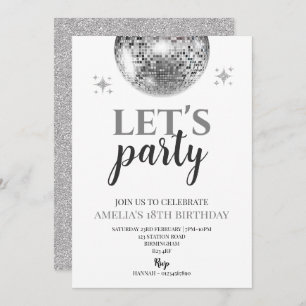 Invitation d'anniversaire Disco Party