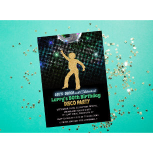 Invitation d'anniversaire disco pour tout âge