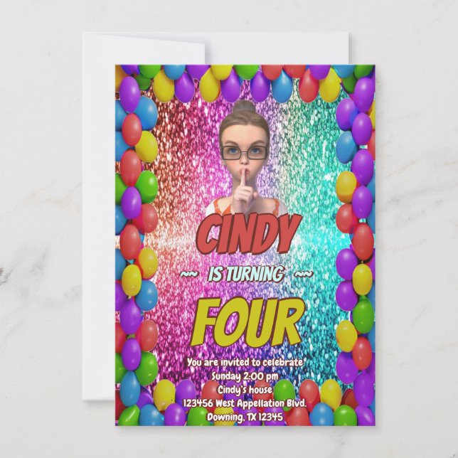 Invitation d'anniversaire discret surprise (Devant)