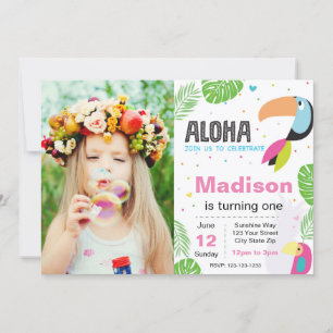 Invitation d'anniversaire d'oiseaux tropicaux
