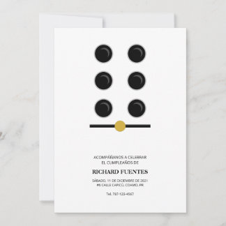 Invitation d'anniversaire domino de Porto Rico 5x7