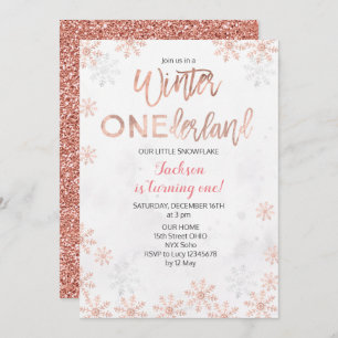 Invitation d'anniversaire d'Onederland d'hiver