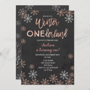 Invitation d'anniversaire d'Onederland d'hiver
