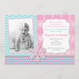 Invitation d'anniversaire d'Onederland d'hiver de