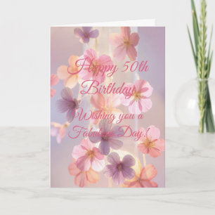 Invitation d'anniversaire douce et fleurie pastel