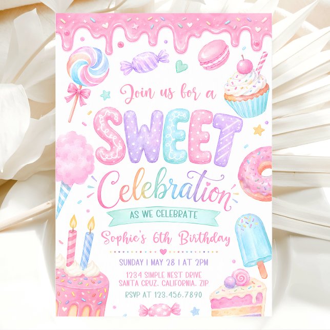 Invitation d'anniversaire douce, Invitation d'anni (Créateur téléchargé)