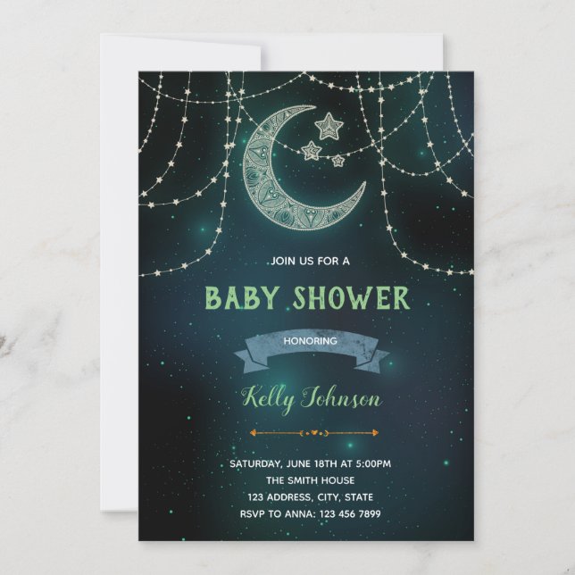 Invitation d'anniversaire douche céleste (Devant)