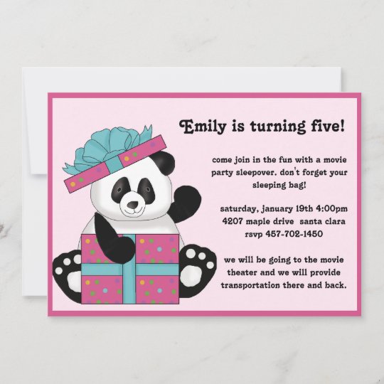 Invitation D Anniversaire D Ours Panda Zazzle Fr