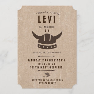 Invitation d'anniversaire Dragon & Viking