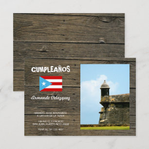 Invitation d'anniversaire Drapeau Céleste Porto Ri