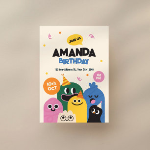 Invitation d'anniversaire drôle et mignonne avec u