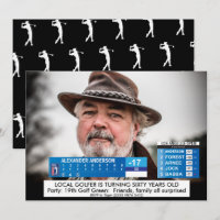 Invitation d'anniversaire drôle pour hommes Golf N