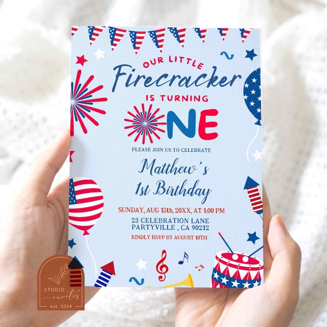 Invitation d'anniversaire du 14 juillet pour un pe (Créateur téléchargé)