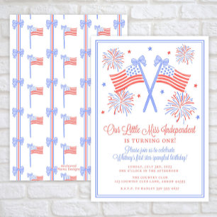 Invitation d'anniversaire du 4 juillet, drapeau am