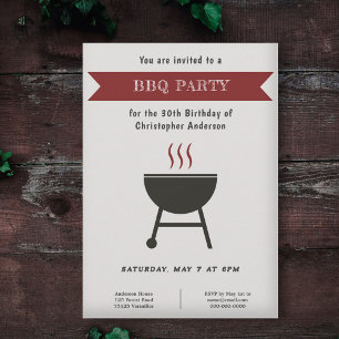 Invitation d'anniversaire du barbecue
