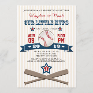 INVITATION D'ANNIVERSAIRE DU BASE-BALL MVP POUR
