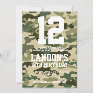 Invitation d'anniversaire du Camouflage