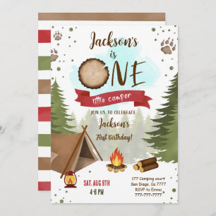 Invitation d'anniversaire du camping