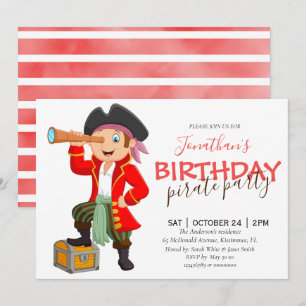 Invitation d'anniversaire du capitaine pirate